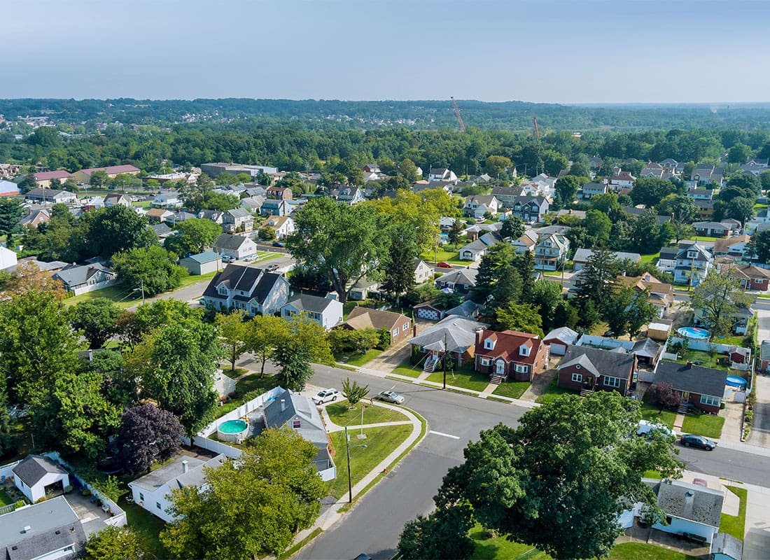 Hampton, NJ - Aerial View Modern Residential District in American Town, Residential Neighborhood in Sayreville NJ